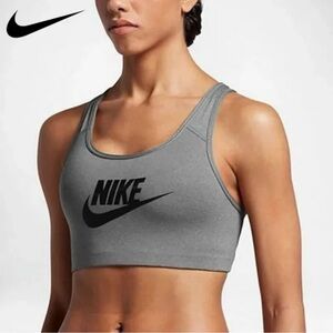Nike Gray Sports Bra Medium Support Moisture-Wicking